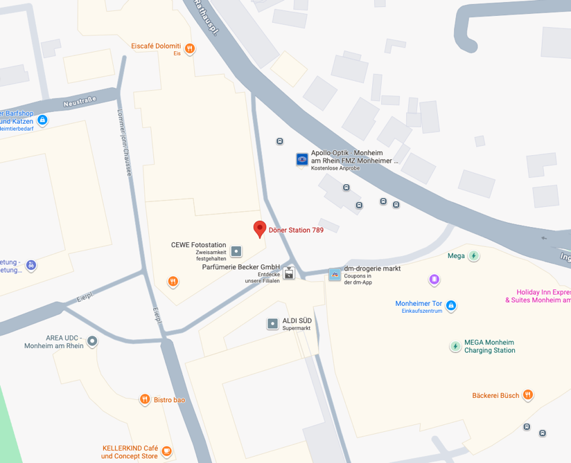 Kartenposition des Restaurants